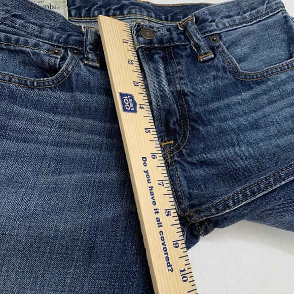 Abercrombie Jeans kids 16 28x29 Blue Dark Wash button Fly straight - Picture 6 of 12
